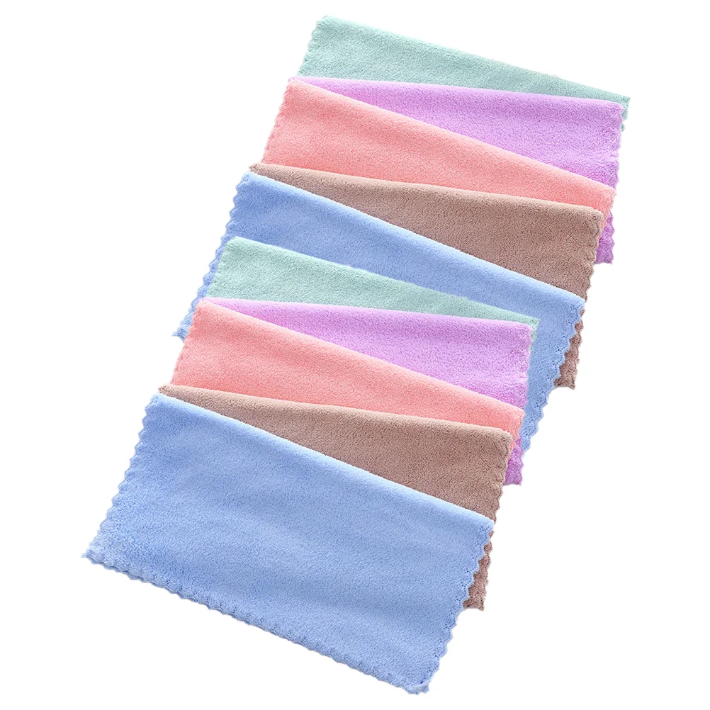 

10pcs Microfiber Cloths Reusable Cleaning Rags Square Fast Drying Washcloth for Home Kitchen (, 25* 25cm )