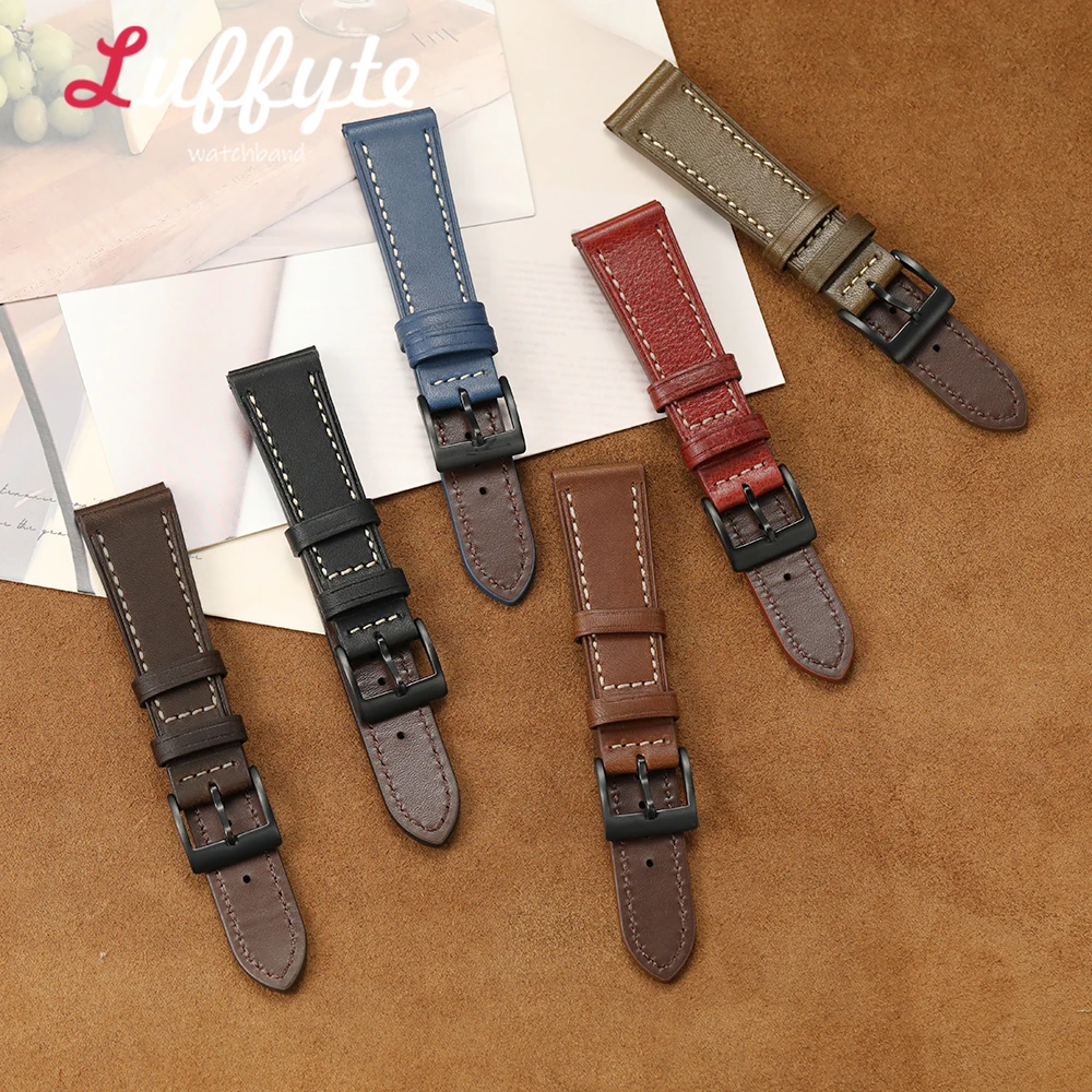 Premium Genuine Leather Watch Band - Comfortable and Durable Wrist Strap for Men's Watches