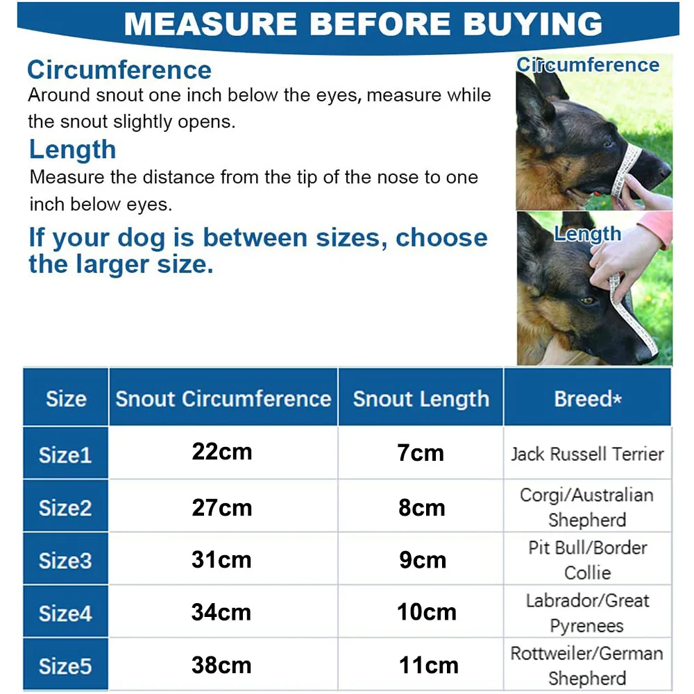 Reflective Dog Muzzle Adjustable Soft Padded Anti Biting Chewing & Licking Air Mesh Drinkable