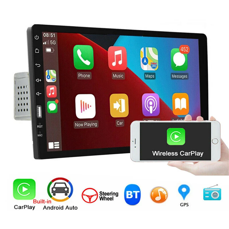 

1 Din Car Stereo Radio 9'' Touch Screen D-Play Universal Car Multimedia MP5 Player Bluetooth FM Radio Support Rear View Camera