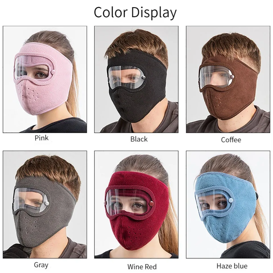 Winter accessories GETINFIT winter extended fleece warm mask fleece riding windproof high definition goggles hanging ear anti fog and dust mask