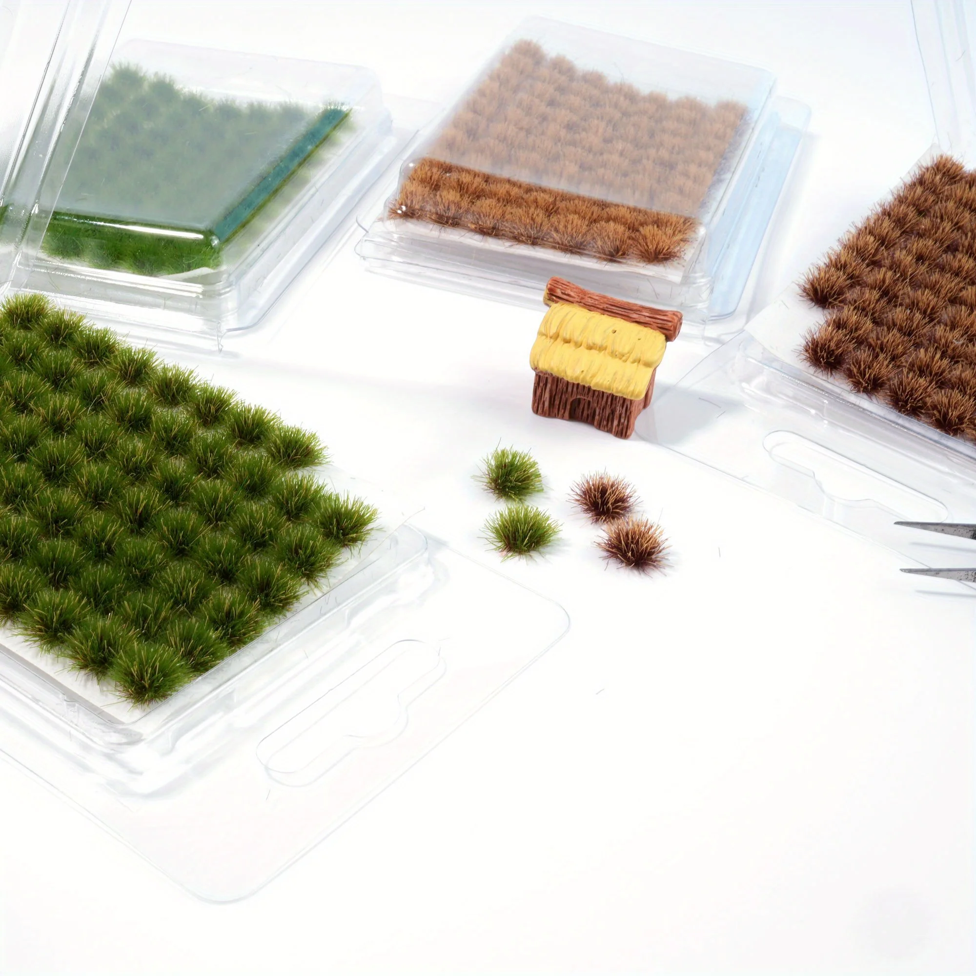 70tufts Static Grass Tufts for Miniature Garden Decor,Tiny Bonsai Model Grass Tufts,Crafts Mini Scene Decor,DIY Micro Landscape