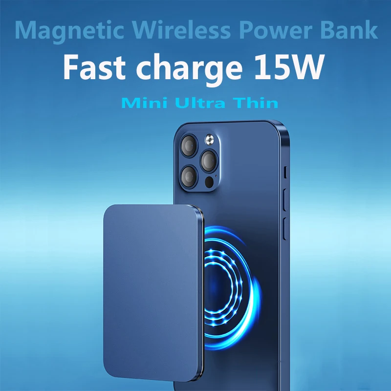 

10000mAh Portable Magnetic Wireless Power Bank For iPhone 14 13 12 Pro Max Mini Powerbank External MacSafe Auxiliary Battery