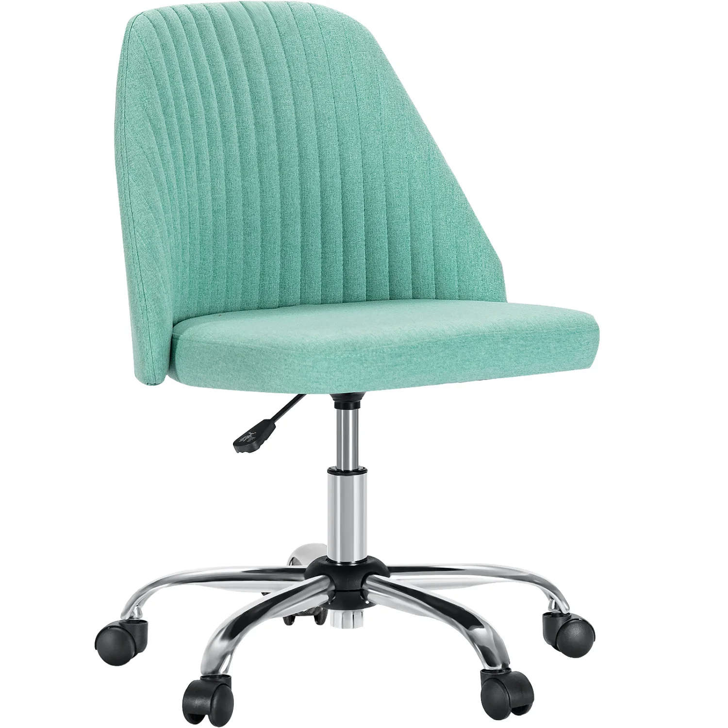 

Sweetcrispy Adjustable Swivel Task Armless Home Office Desk Chair with Wheels, Compact and Comfortable Vanity Chair for Small Sp
