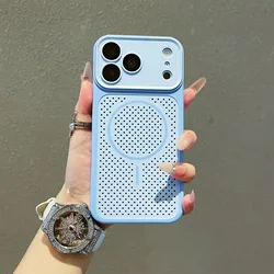 Enhanced Magnetic Wireless Charging Phone Case with Breathable Heat - Dissipation - iPhone 15 Plus (Light blue)