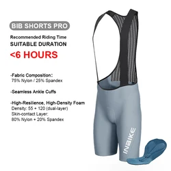 INBIKE Men's Professional Cycling Bib Shorts - Advanced MTB & Road Bike Performance Apparel - M - EU (Grey Pro)