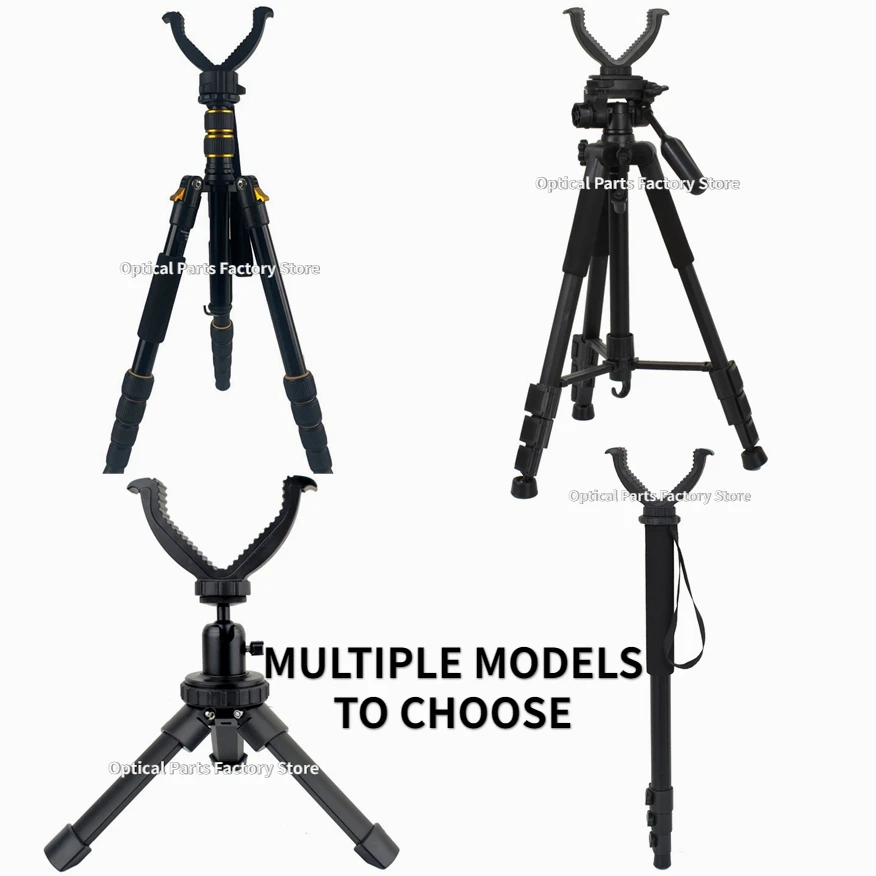 Aluminum Portable Outdoor Tripod Universal Retractable Quick-release Tripod Hunting Camping Bracket w/ V-shaped Head Accessories