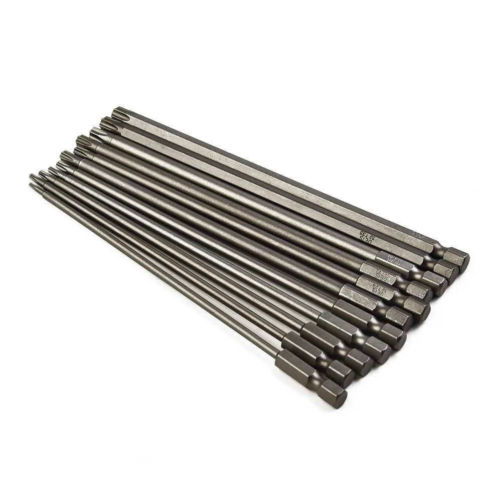 

Durable New Practical Screwdriver Bit Pack Screwdriver Head Hex Shank Kit Long Set T6-T40 Tool 1/4 Inch 11 Piece