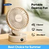 Portable Mini Desktop Fan Silent High Wind Power Cordless Rechargeable Fan 5 Speed Cooler Small Fan for Students Office Gifts 1