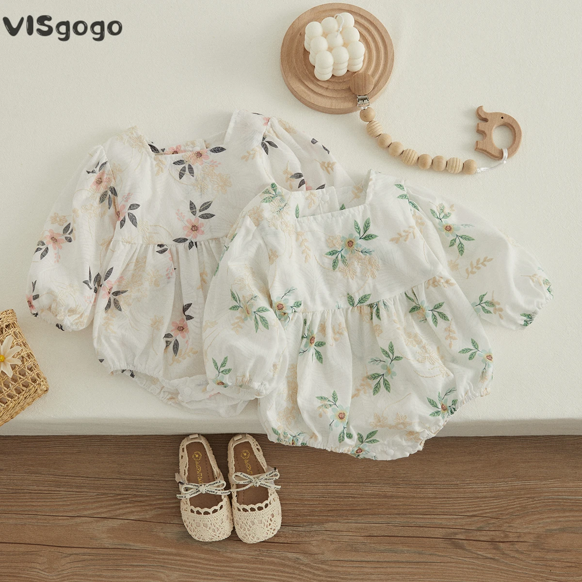 Baby Girl Floral Print Romper Baby Girl Romper Spring Autumn Floral