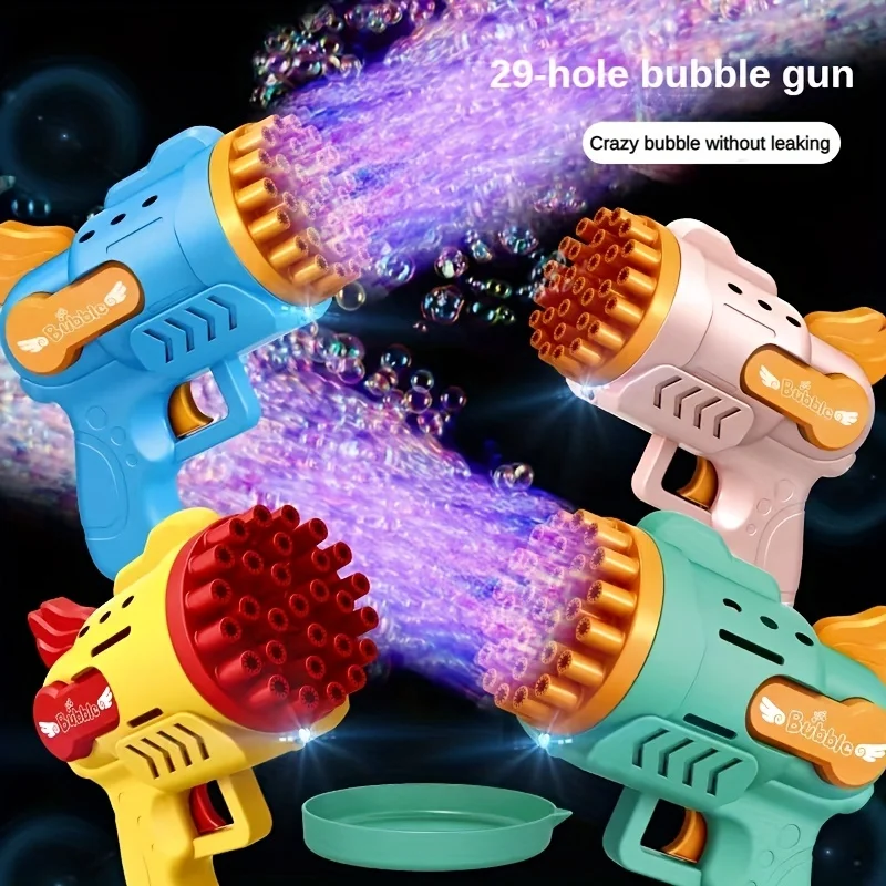 Light-Up Bubble Gun - 29-Hole Gatling Blaster for Boys & Girls 6-14 Years Old (battery & Bubble Liquid Not Included) 2