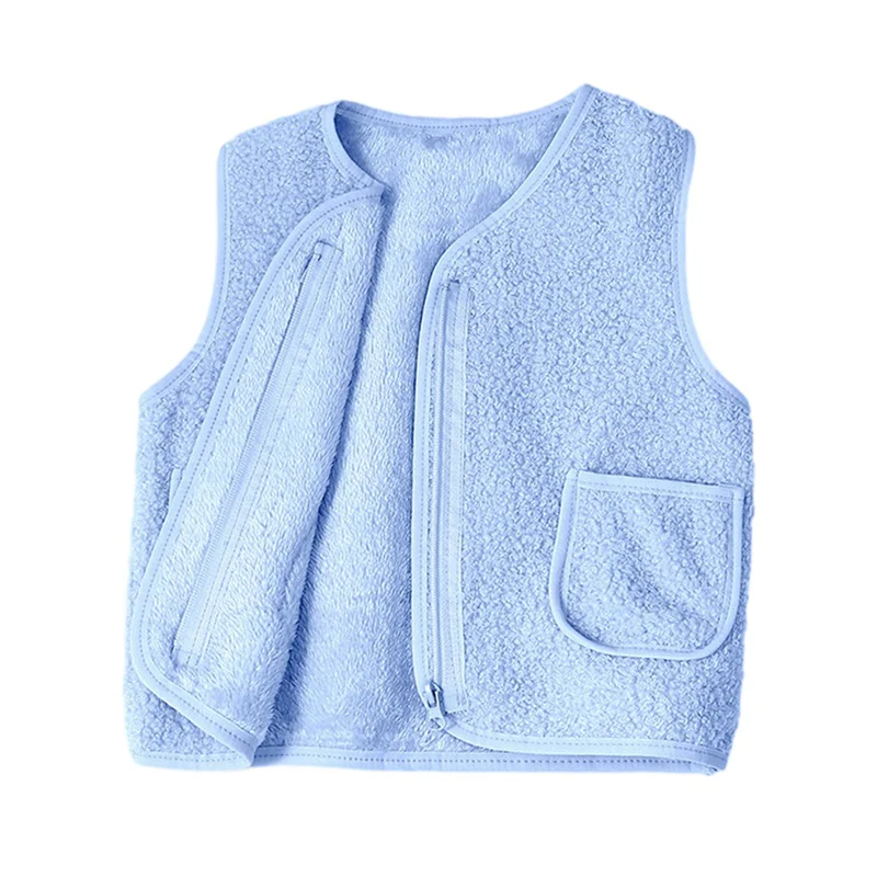 Children Vest Little Girls Boys Fleece Vest Outerwear Lightweight Solid Cute Fall Winter Jacket Clothes with Pockets