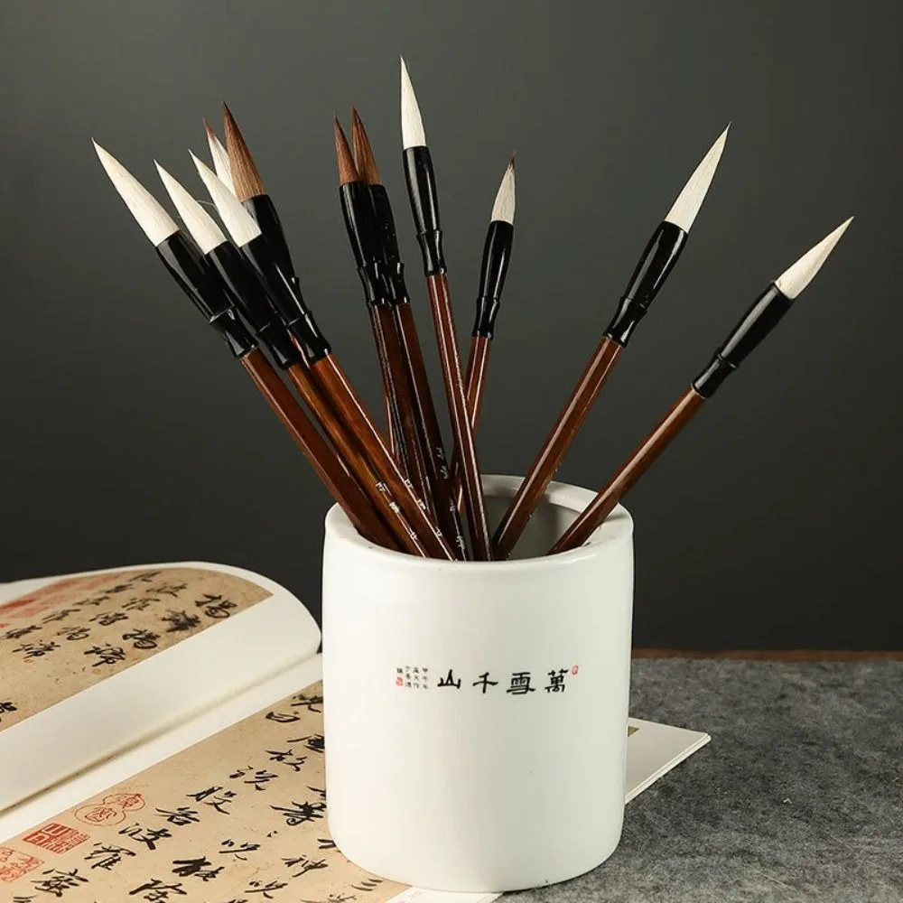 Traditional Chinese Calligraphy Brush Wolf Hair Oil Watercolor Scriptures Writing Brush High-end Oil Painting Art Paint Brush 6