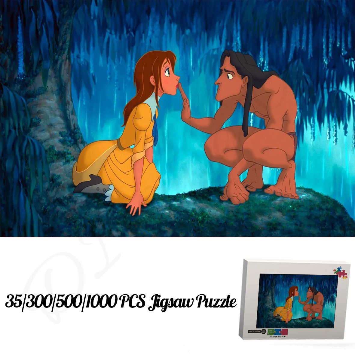 Disney Tarzan & Jane Jigsaw Puzzles 35 300 500 1000 Pieces of Wooden Jigsaw Puzzles Cartoon Animation Puzzles Unique Toys Gifts