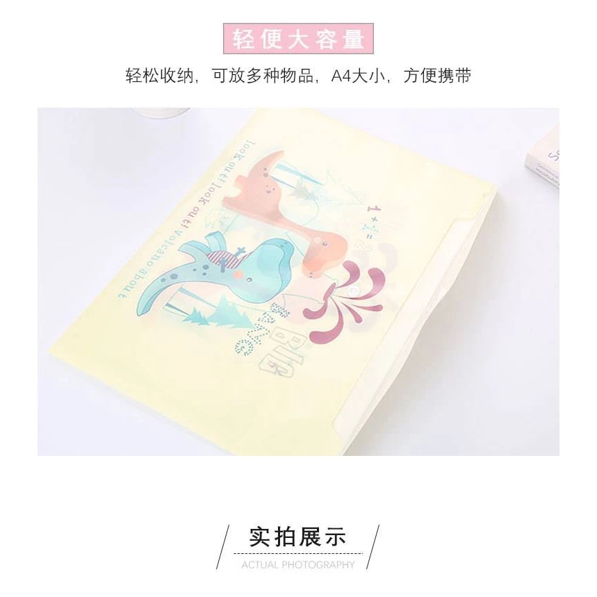 File Folder File Storage Bag Document Organizer Durable Folder Cute Snap Unicorn A4 File Bag Animal Document Organizer Storage bag Office School Supplies Stationery kids gift