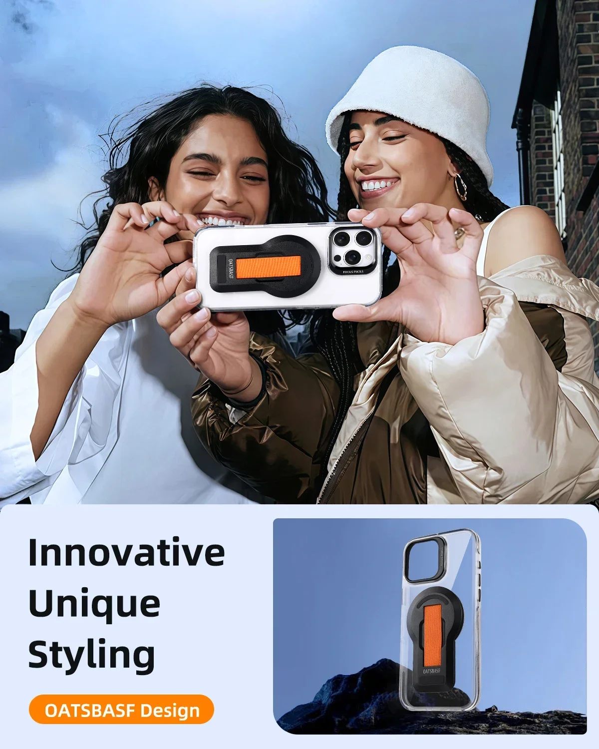 Eary Height Adjustable Phone Case for iPhone 16 Pro Max With 360°Rotatable Holder Stand Booster Shockproof Back Cover Shells