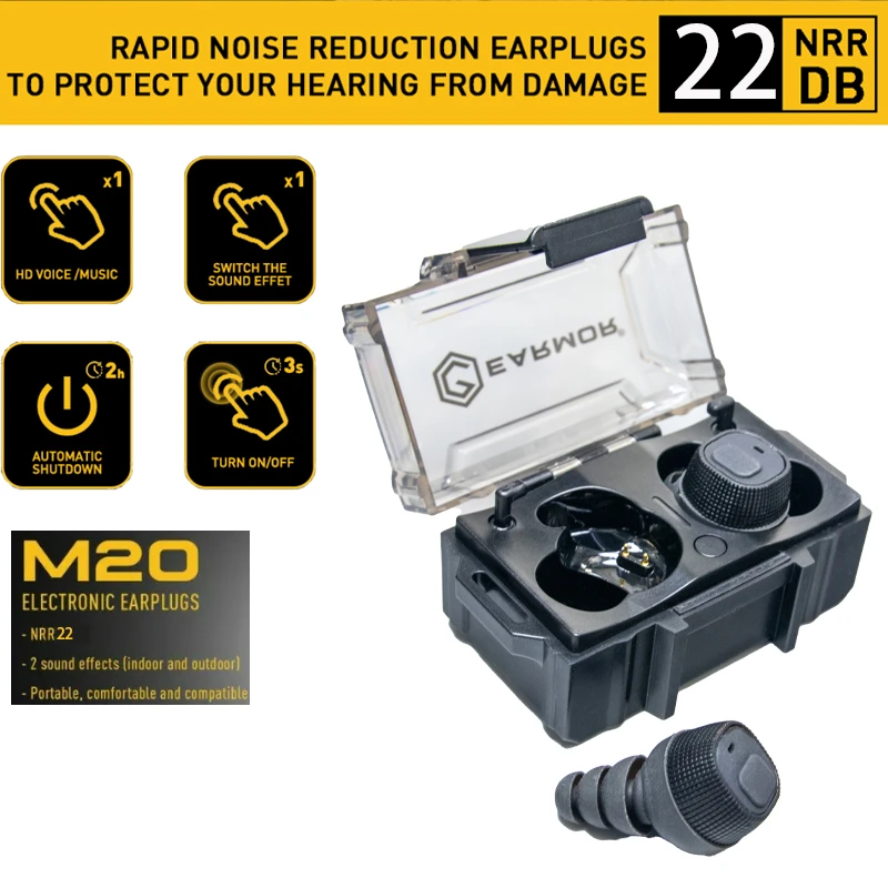 EARMOR M20 MOD3 Electronic Earplugs Headset Anti Noise Ear Plug Noise