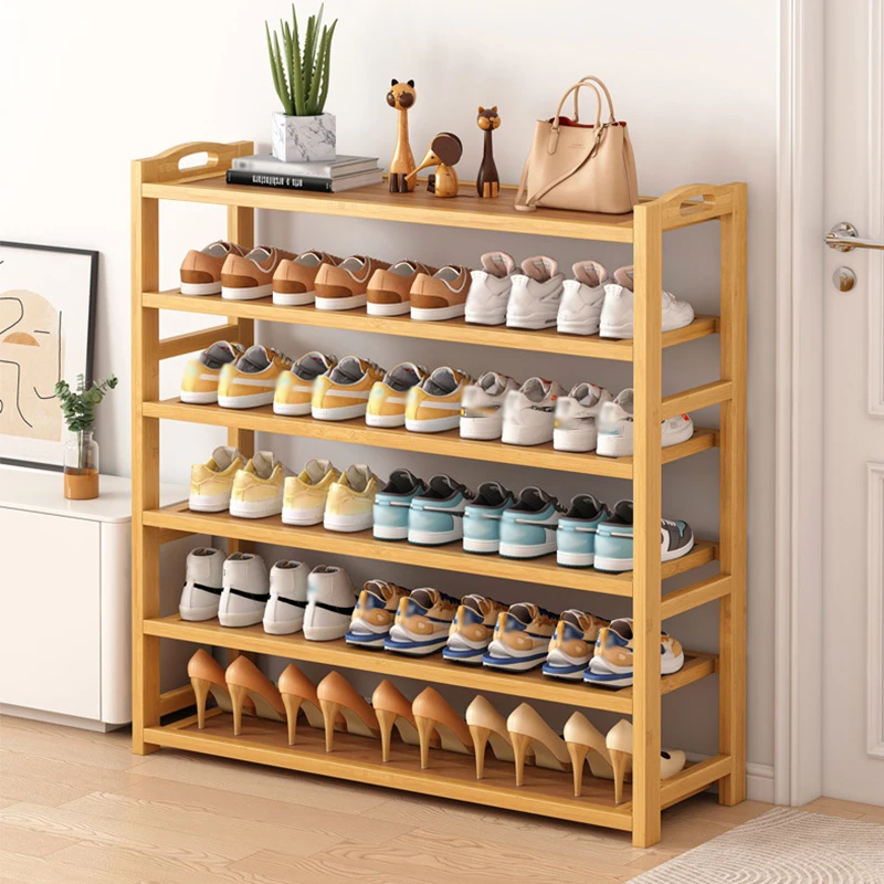 Bamboo Shoe Rack Simple Entrance Shoe Cabinet MultiLayered Storage Large Capacity Shelf for Space Saving Home Organization