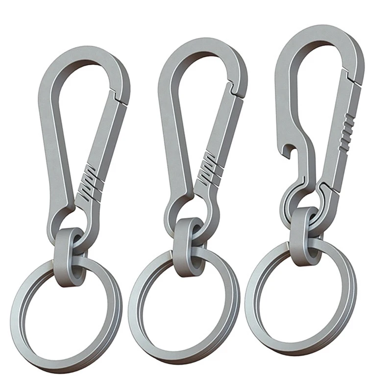 1PC Titan Legierung Schlüsselbund Tiranium Schnalle Schlüssel Ring Auto Zugriffs Taille Hängen Kette Ring Schnallen Opener EDC Outdoor-Tool
