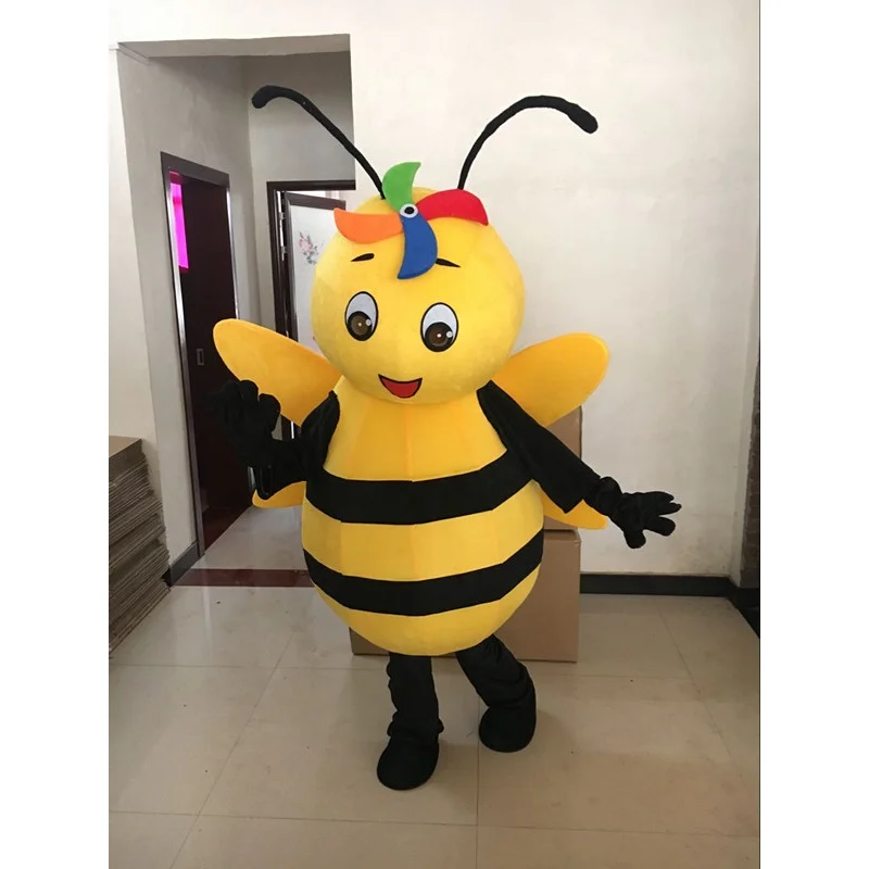 Costume de mascotte d'abeille de cosplay, personnage de dessin animé,  accessoires de fête, animal, carnaval, performance sur scène, publicité gel