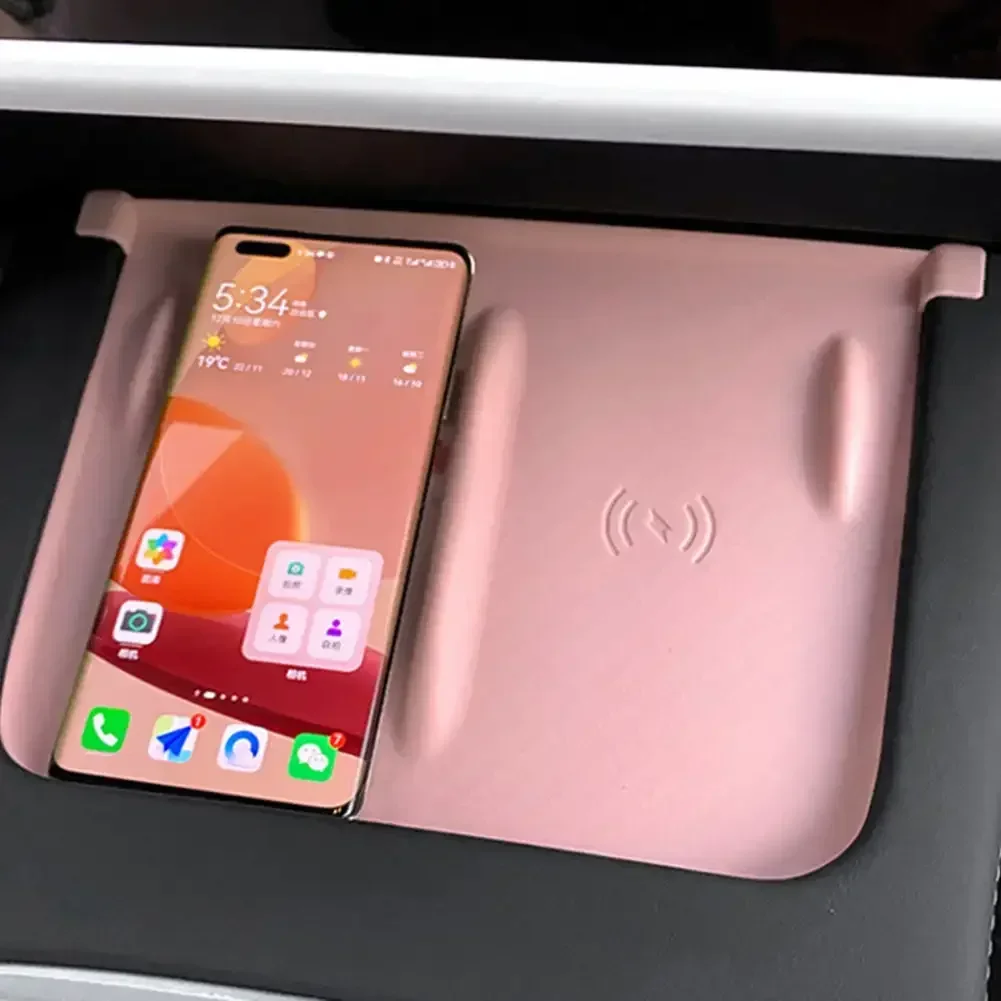 For Tesla Model 3 Y Highland Silicone Wireless Charging Pad Charger Protect Cover Car Accessories Non-Slip Dust-Proof Mat