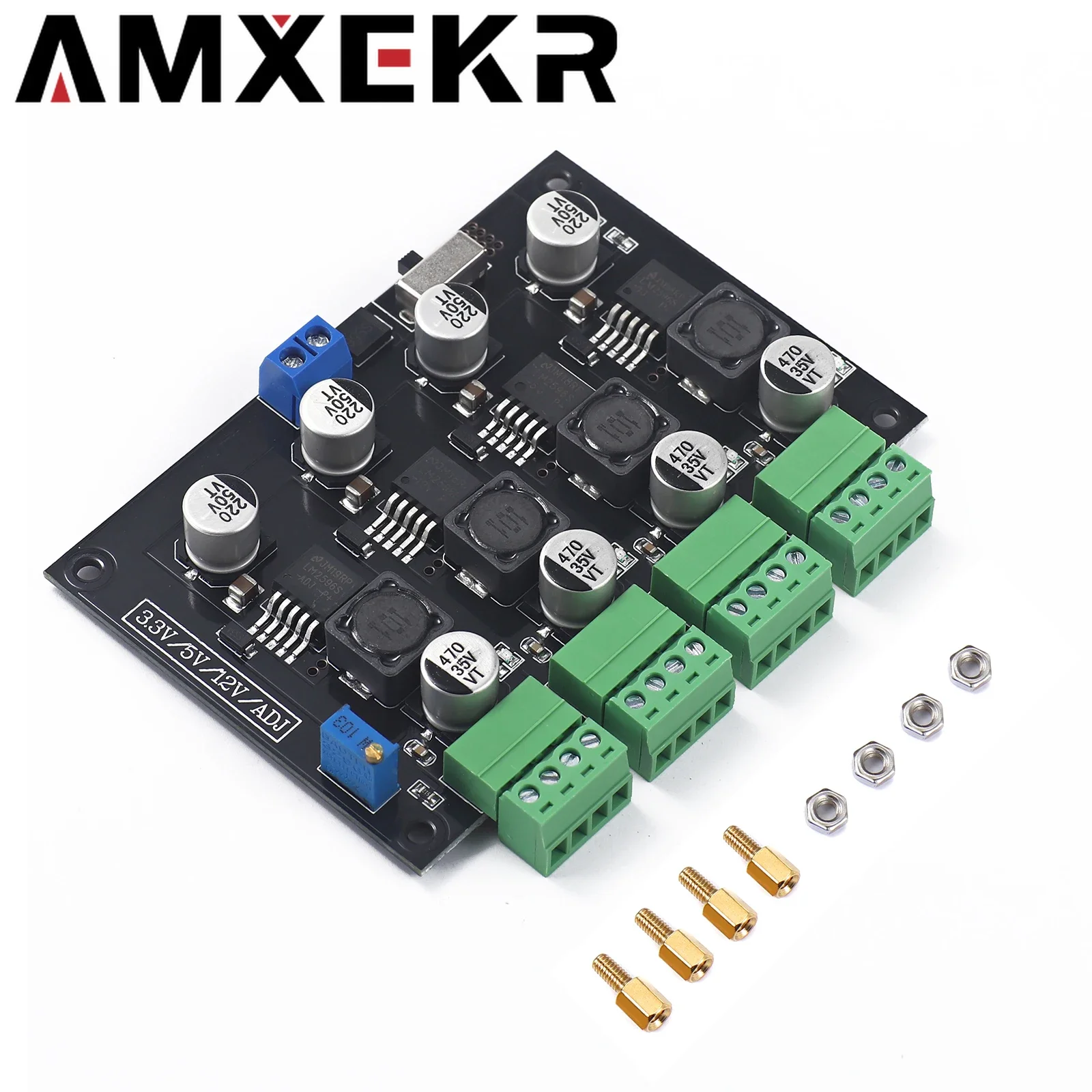 

Многоканальный импульсный источник питания AMXEKR LM2596, 3,3 В/5 В/12 В/ADJ, регулируемое напряжение, выходной модуль питания
