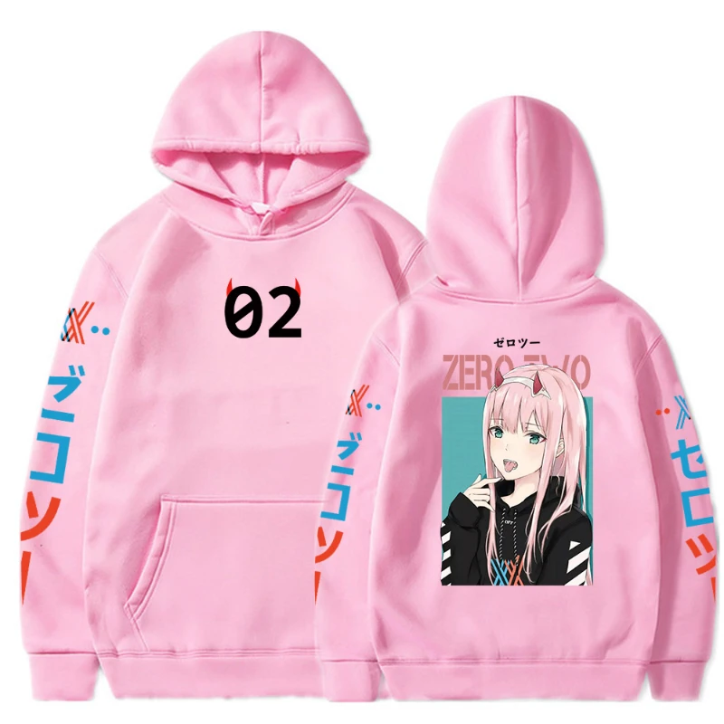 Anime Darling in the Franxx Hoodie Zero Two 02 Sweatshirts Cozy Tops  Sweatsuit Sudadera Felpa Moletom Oversized Pullover Unisex - AliExpress