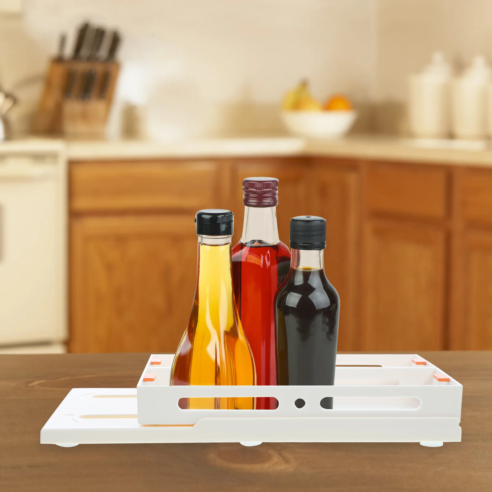 

Rotating Spice Rack Kitchen Decoration Bottle Organizer Single Layer Graceling Small Plastic for Cabinet