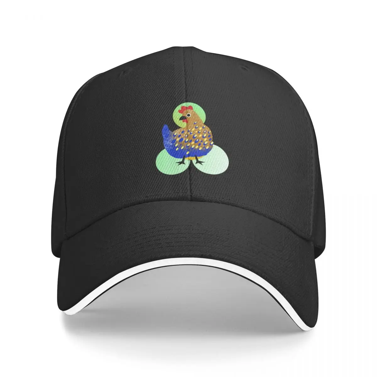 

New Blue and brown hen spotted with yellow Baseball Cap Beach Outing black party hats Women Hat Men's