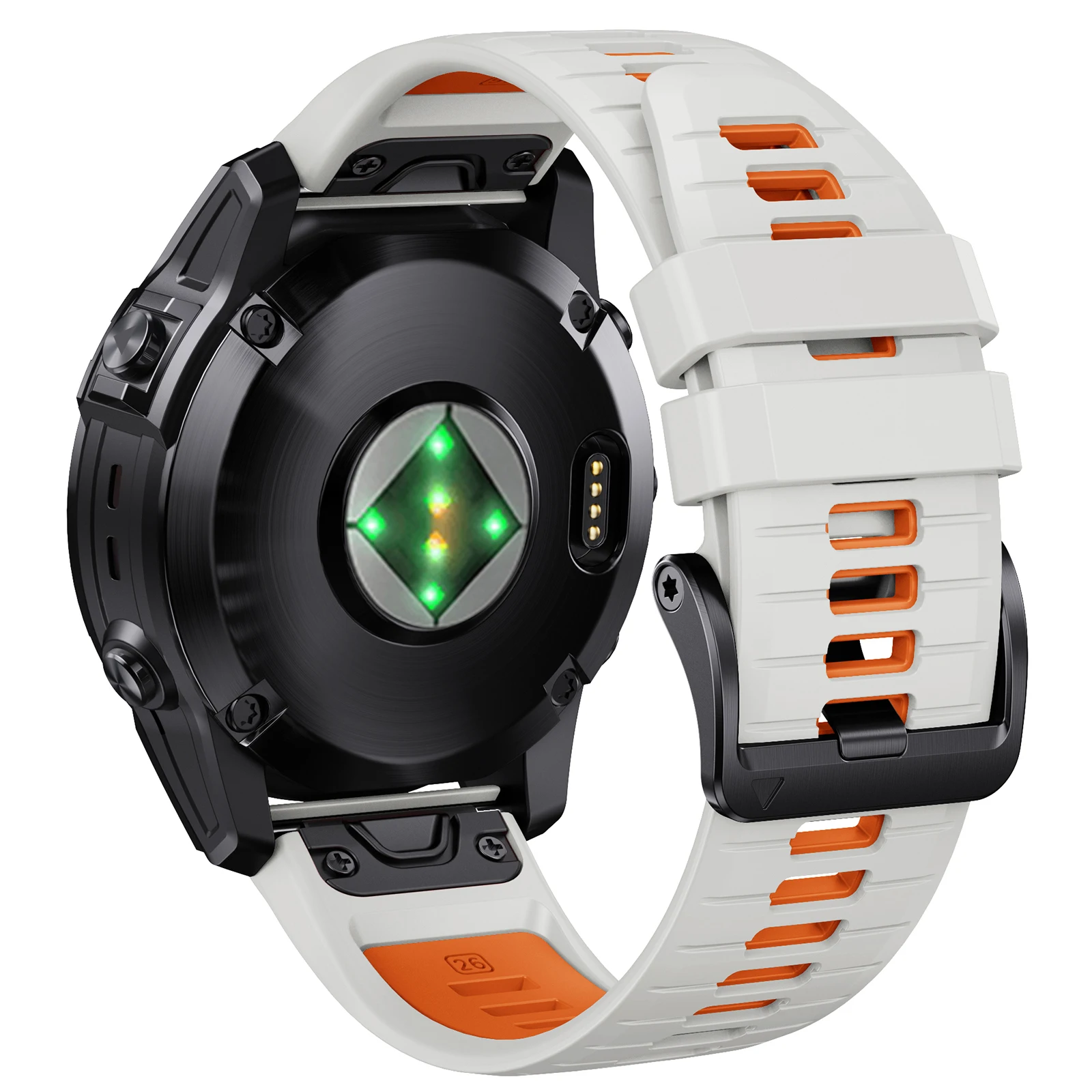 Dual-Color Silicone Quick Release Strap, 22-26mm Adjustable Band