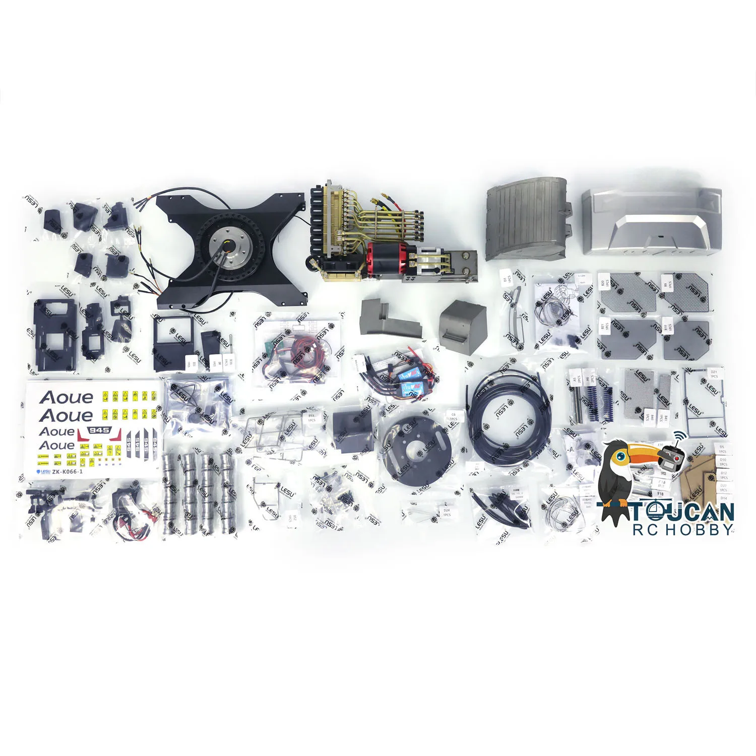 LESU LR945 KIT RC Hydraulic Metal Excavator Light System 1/14 Remote Controlled Digger Model Unpainted Unassembled Model TH22635 3