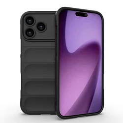 Luxury Silicone Matte Rubber Protective Phone Case - Elegant and Durable Design - iPhone Air (Black)