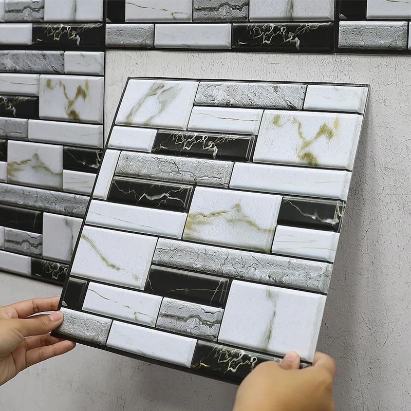 

Новинка, самоклеящаяся вспененная 3D пленка 30x30 см для кухни, ванной комнаты, водонепроницаемая и прочная, легко моется