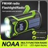 Solar AM/FM/NOAA Weather Radio Waterproof Hand Crank 5000mAh Bluetooth-Compatible5.3 Phone Charger SOS Alarm for Outdoor Camping 1