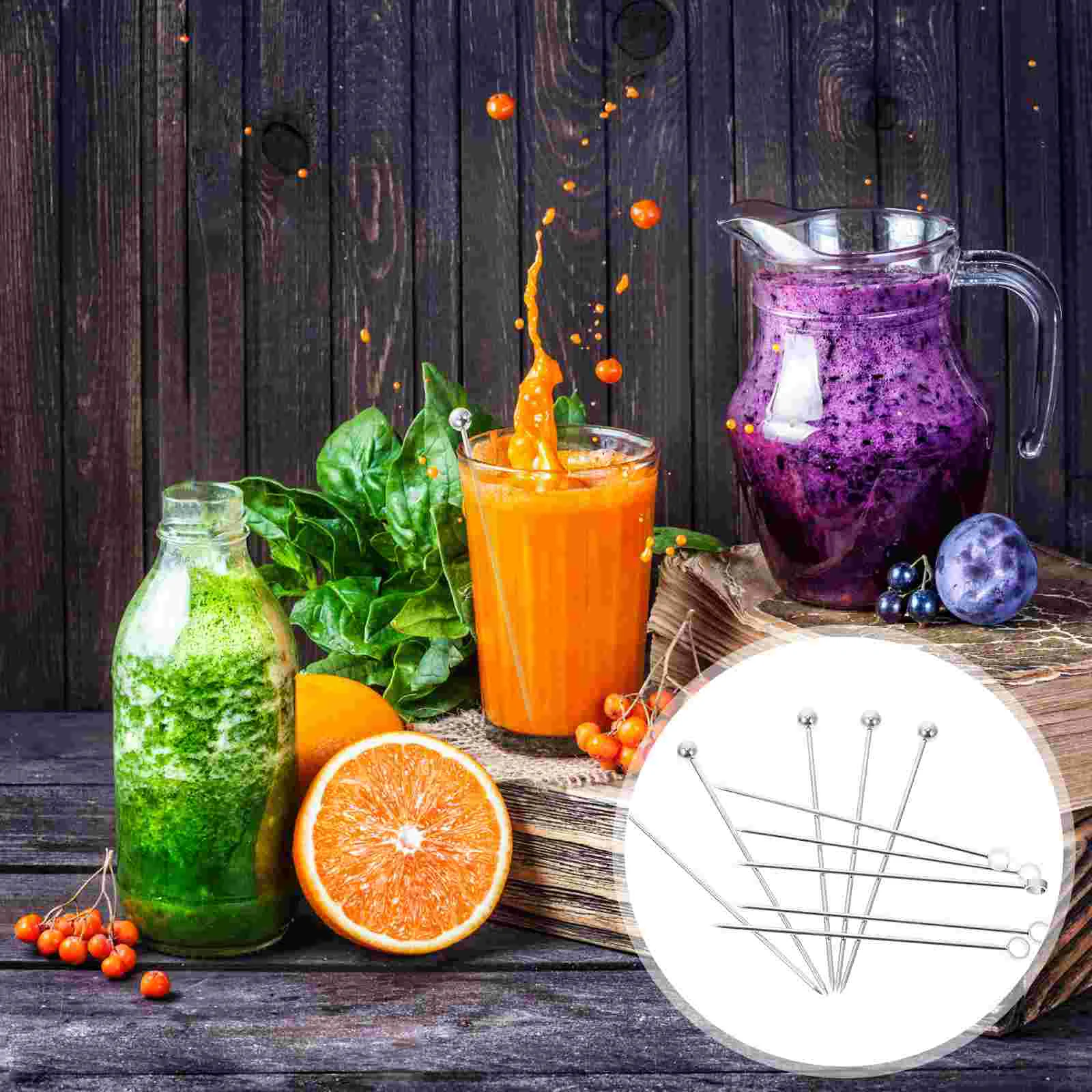 

Stirring Stick Fruit Needle Creative Picks Party Supplies Cocktail Stirrers for Bar Sticks Stainless Steel Drink Coffee