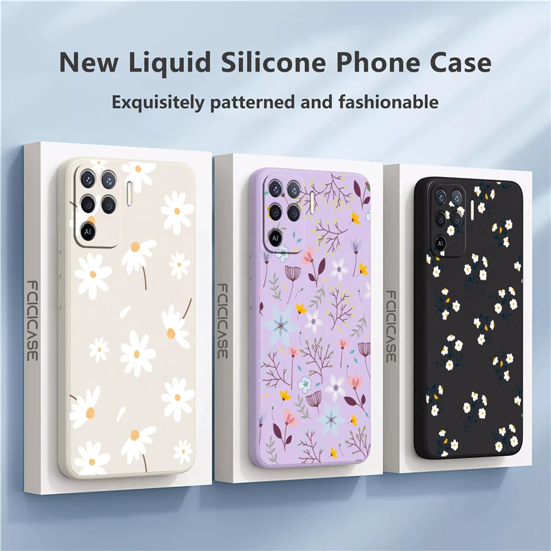 Роскошный силиконовый чехол с цветочным рисунком для OPPO Reno 7Z 7 5 6 Lite 6Z 8 5 Pro 5Z 6Z 5F