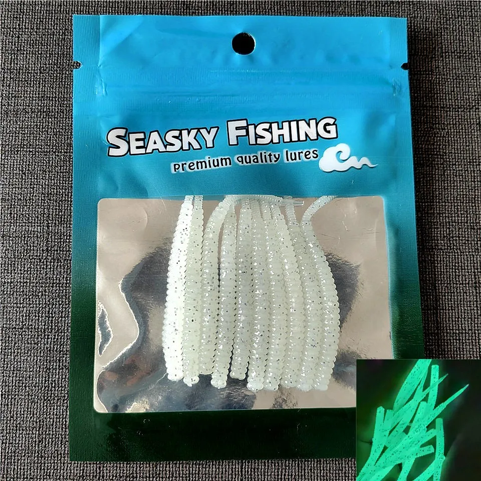 thumbnail image 1 of SWOLFY 10 piezas Mini gusano blando señuelo de pesca 0,3 g 0,45 g Jerkbait Fish AJING Señuelo blando Rockfish Swimbaits Jig Señuelo Aparejo de pesca, 1 of 5