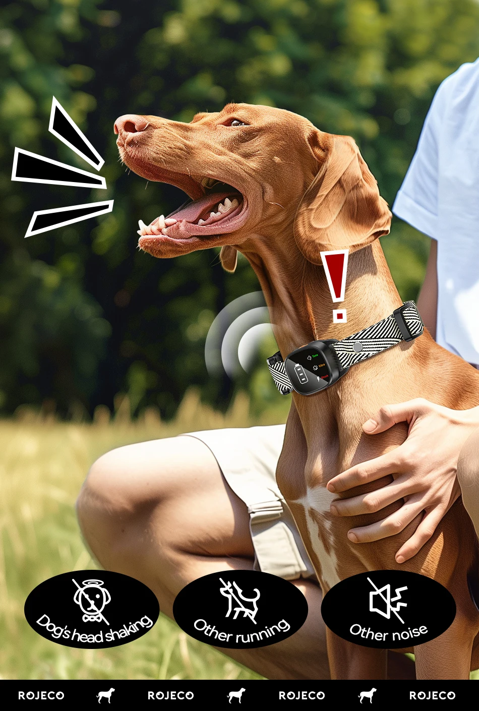 S68b9734d213047a8810fa5e2fe9fe7724 ROJECO Collier Anti Aboiement Chien Intelligent IPX7 avec Écran LED