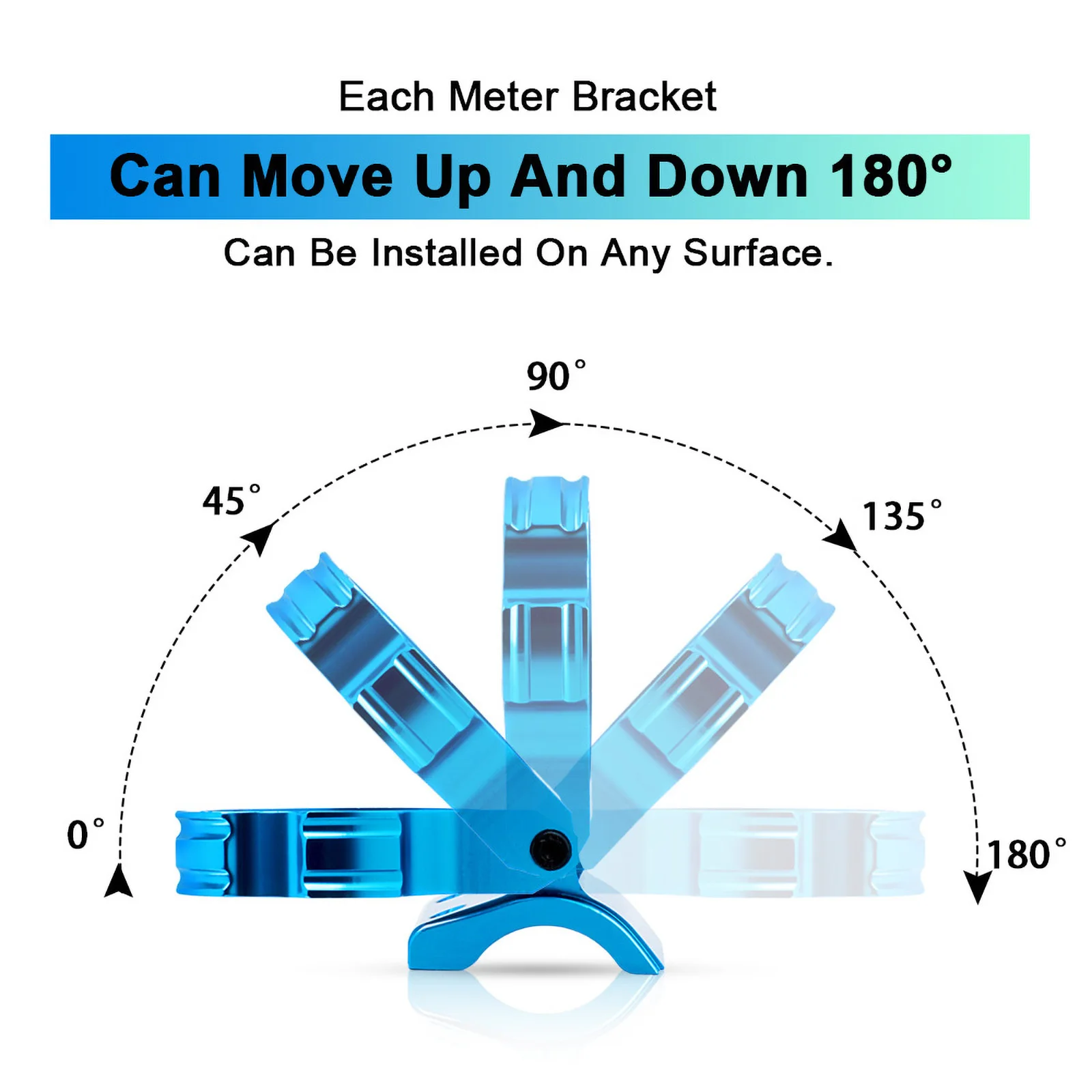 Universal 180 Degree Adjustment 52mm Auto Gauge Holder Dash Mount 2 Aluminum Car Meter Pod Gauge Bracket car meters holder