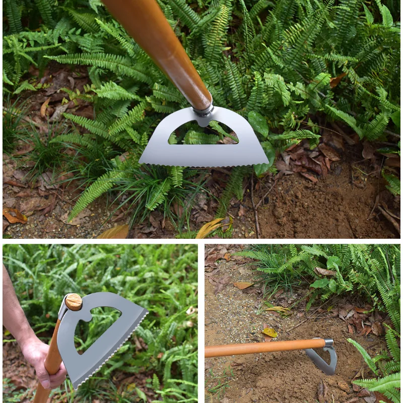 Stainless steel hoe farm plowing equipment, garden weed removal tools, agricultural hoes, garden tools