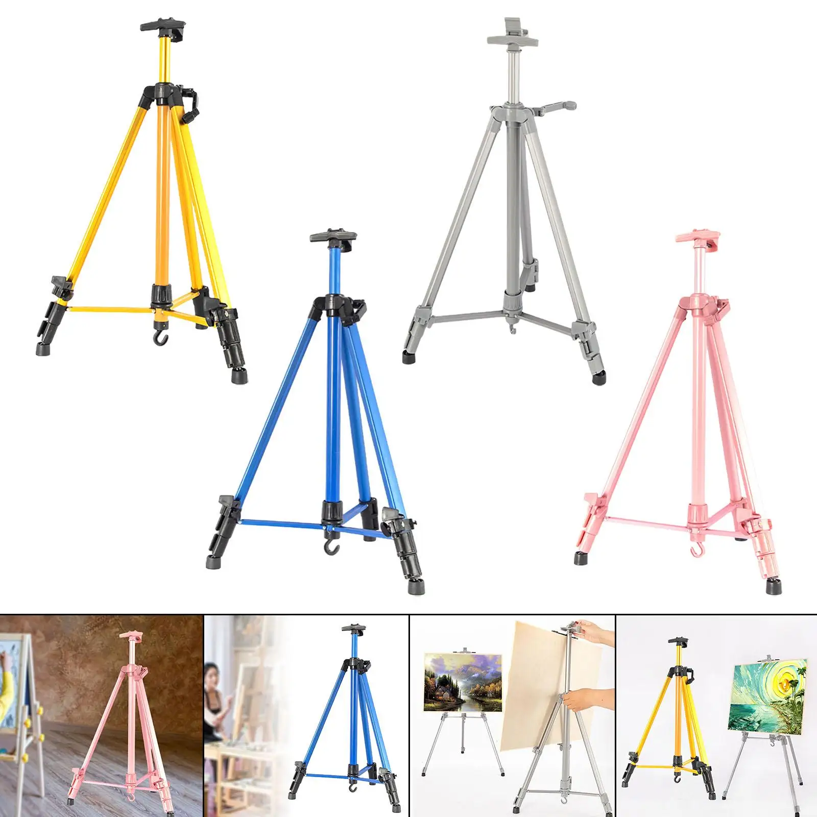 Adjustable Painting Easel Aluminum Tripod Art Artist Sketch Stand for Floor Tabletop