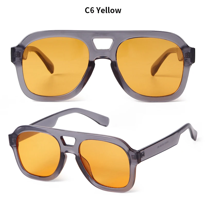 Sorvino Vintage Retro Frauen Männer 70er Jahre avaition Sonnenbrille klassische trend ige quadratische gesungene Brille für Damen gelb – Detail 10