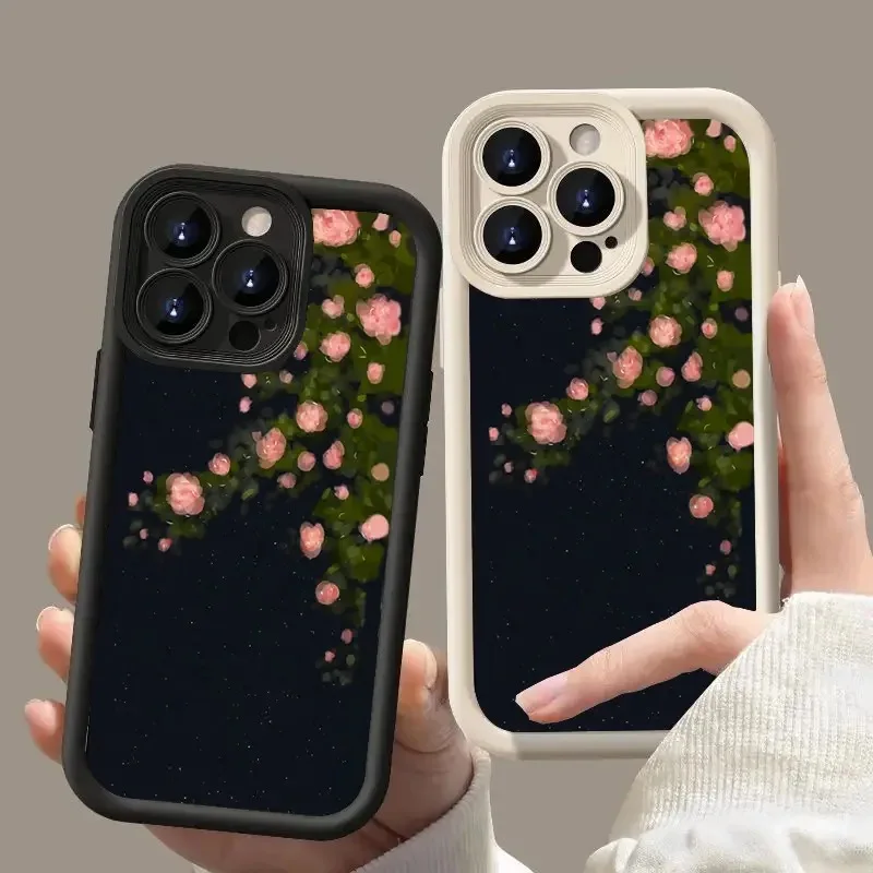 Art Black Roses Flower Custodia Morbida In Silicone Per Iphone 13 Custodia Iphone 11 12 13 14 15 Pro Max Xs X Xr 7 8 Plus Se 2020 Cover