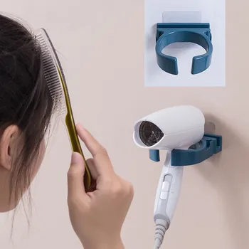 헤어 드라이어 거치대 보관 정리함 랙 브래킷 후크 벽걸이 스탠드 크래들 홀더, 걸이식 변기 욕실 액세서리 도구 상품 이미지