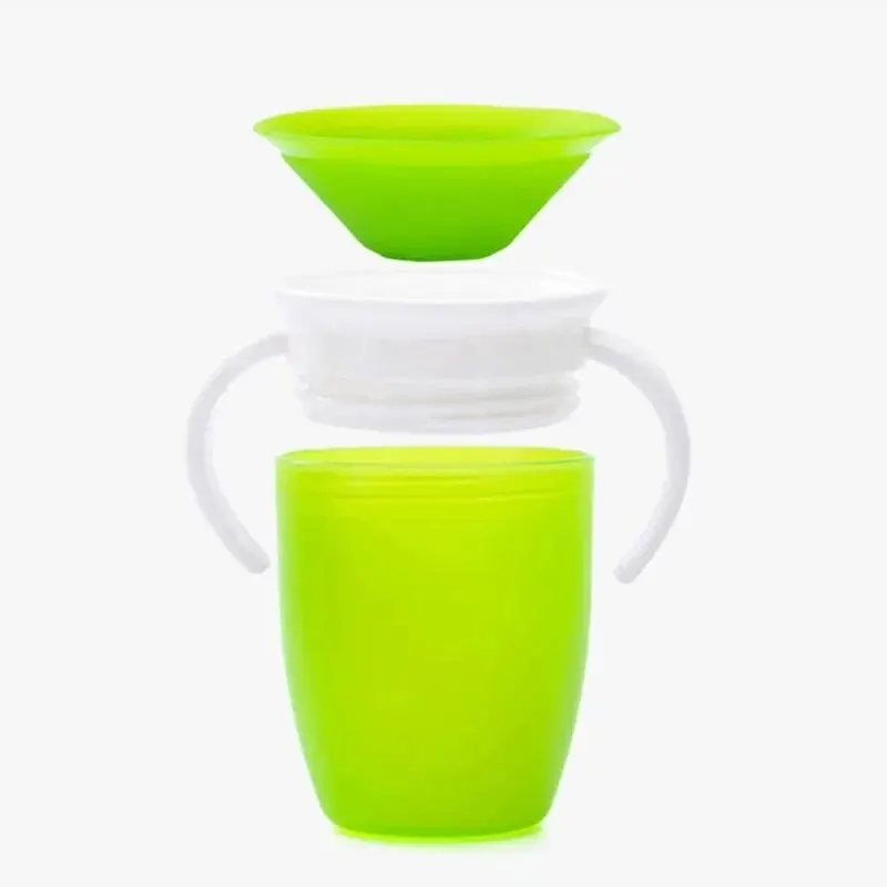Leakproof 360° Rotating Baby Drinking Cup with Double Handles and Flip Lid