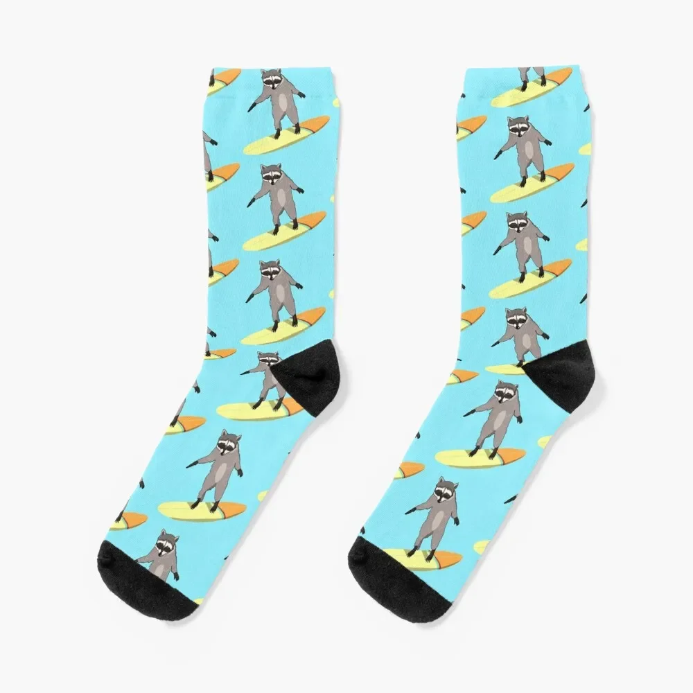 

Surfing Raccoon Socks funny sock funny gift Running Boy Socks Women's
