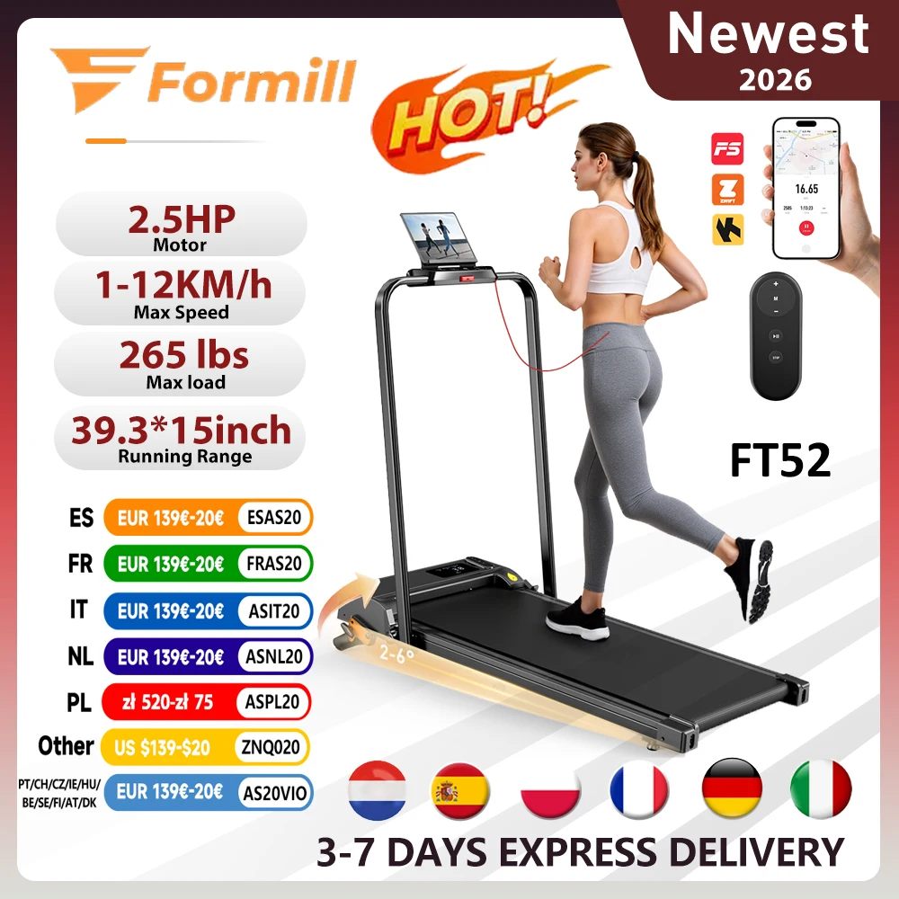 Formill FT52 Składana bieżnia 4 w 1, 2,5 KM, 12 km/h z Polski za $146.25 / ~556zł Formill FT52 Składana bieżnia 4 w 1, 2,5 KM, 12 km/h z Polski za $146.25 / ~556zł