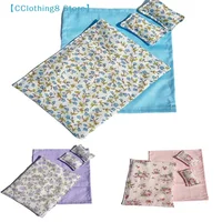 Ensemble de literie miniature pour maison de poupée 1/12, quatre pièces, drap, couette, oreiller, housse de couette, décoration de chambre de poupée【AliS8】 5