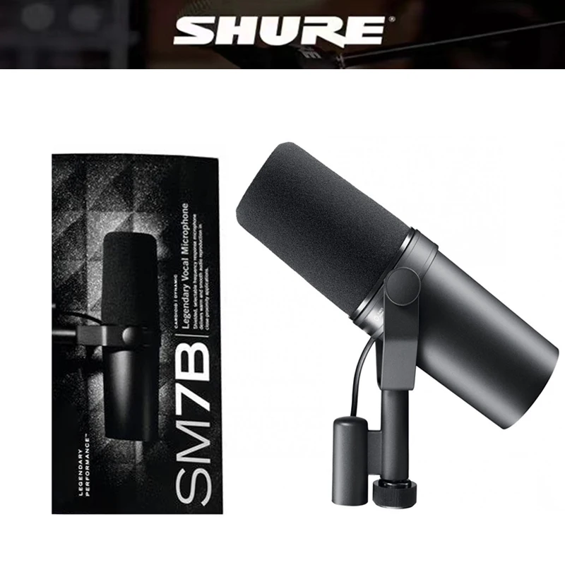Shure-SM7B 보컬 다이나믹 마이크 광대역, 따뜻하고 부드러운 음악 음성 응용 프로그램 방송 팟 캐스트 녹음 스튜디오