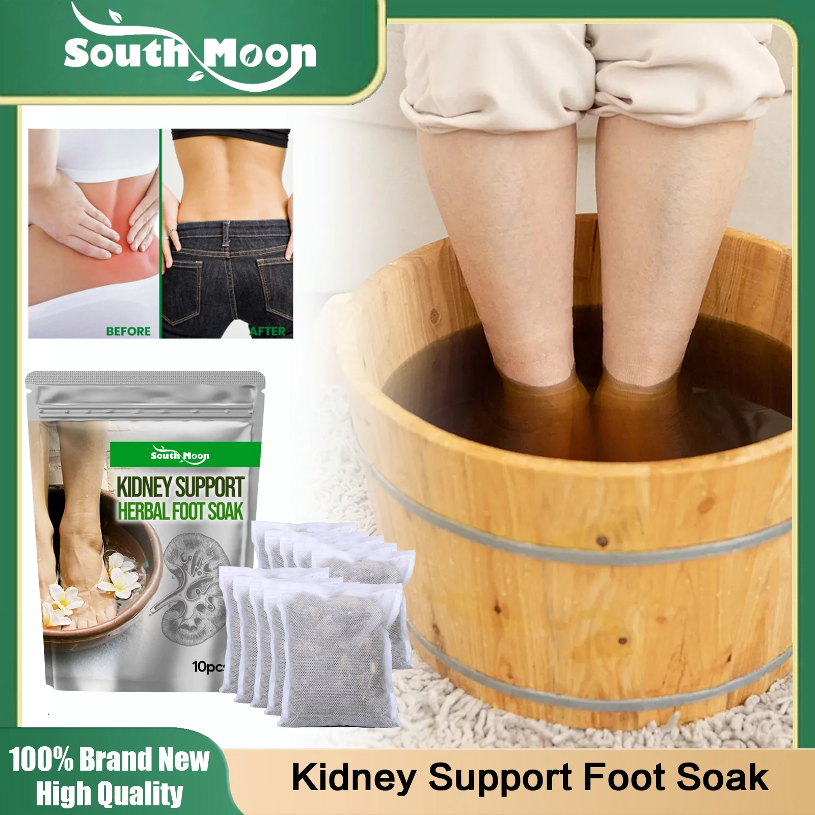 Kidney Detox Foot Soak Herbal Lymphatic Drainage Cleansing Body Toxins Improve Sleep Swelling Remove Moisture Soothing Foot Bath